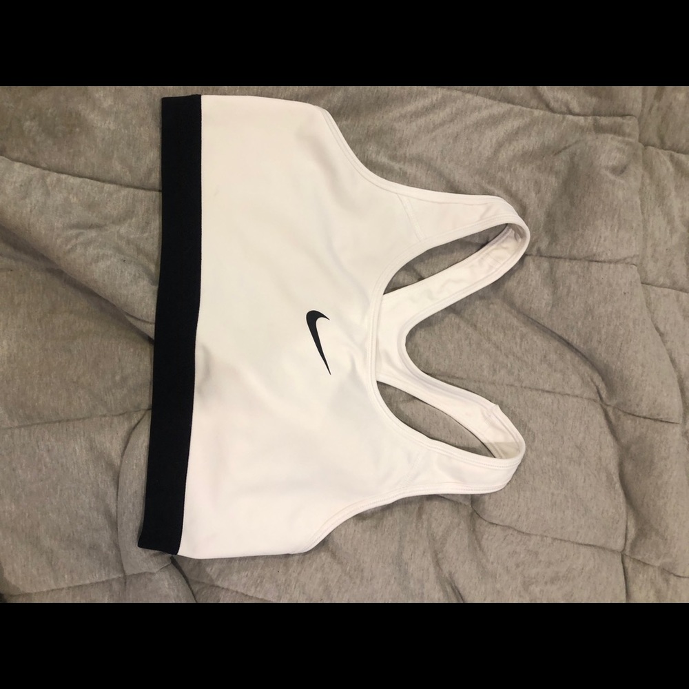 Nike dri fit sports bra white size large